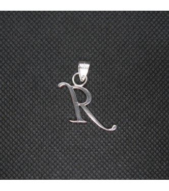 PE001452 Sterling Silver Pendant Charm Letter Я Cyrillic Solid Genuine Hallmarked 925